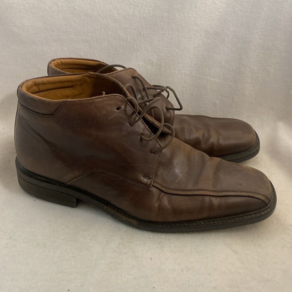 Kenneth Cole New York Mens Brown Leather Ankle Chukka Boots 10.5 Made In Italy